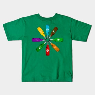 Zombie 8 Perk Pinwheel on Emerald Green Kids T-Shirt